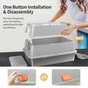 Stainless Steel Cat Litter Box with Lid, XL Large Enclosed High Sided Litter Box with Removable Lid, Carbon Filters -Odor Free, Easy Cleaning, Anti-Urine Leakage for Big Cats/Multiples-Grey