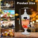 Zhehao 2 Pcs Drink Dispensers for Parties 0.8 Gallon Glass Beverage Dispenser Clear Vintage Crystal Beverage Dispenser with Spigot and 2 Wooden Chalkboard Wide Mouth Beverage Server for Bar Home