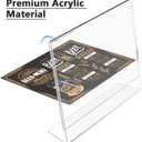 MaxGear Acrylic Sign Holder 8.5x11 Inches Horizontal 6 Pack, Slant Back Clear Tabletop Display Stands for Flyers Menus Documents, Landscape Sign Frames