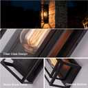 2 Pack 18 inches Outdoor Wall Lantern Light Fixture, Large Black Exterior Waterproof Wall Sconce, Anti-Rust Mount Porch Light with Clear Glass,E26 Socket
