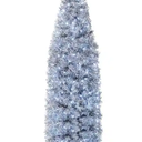 7 FT Pre-Lit Christmas Tree Hinged Slim Pencil w/ 350 LED - See Details