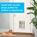 CEESC Dog Door with Soft Transparent Magnetic Flap and Snap-in Closing Panel, Premium PVC Plastic Pet Door for Small Medium Dogs and Puppies(L,White), L- Inner size: 10.7" x 15.2"