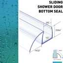 Sliding Shower Door Bottom Seal, 2 PCS 3/8" x 36" Polycarbonate Sliding Door Sweep for 3/8Inch Glass, Frameless Glass Shower Door Seal Strip Stop Leaks and Create a Water Barrier