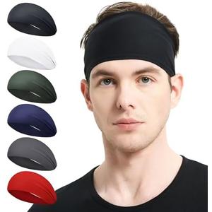 MARKEEP Running Headbands for Men（3, Mens Stretchy Headband for Football,Cycling,Basketball,Yoga,Fitness Workout Unisex Quick-Dry Sweatband