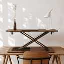 Height Adjustable Standing Desk Converter, 25.16" x 15.75", Wood Finish
