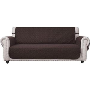 Ameritex Couch Sofa Slipcover 100% Waterproof Nonslip Quilted Furniture Protector Slipcover for Dogs, Children, Pets Sofa Slipcover Machine Washable (Chocolate, 78'')