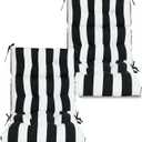 High Back Chair Cushions Set of 2, Adirondack Chair Cushion with Waterproof, Rocking Chair Cushion for Outdoor Patio, Garden Porch 45x 22x 4 (2, Black and White B), Standard