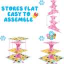 3-Tier Cartoon Blue Dog Cupcake Stand, 2 Sets Cardboard Cake Stands, Dessert Tower Holder, Cartoon-Themed Birthday Decoration, Baby Shower Party Supplies