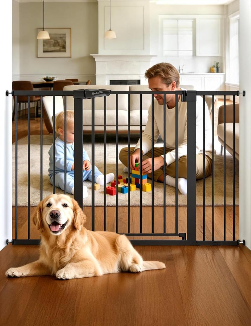Babelio 29-55" Extra Wide Baby Gate, 36" Tall, PressGuard P7, Black