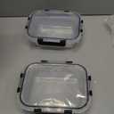 HOTEC 35OZ Glass Food Storage Container, Airtight Glass Lunch Fruit Containers with Lids - Microwave, Oven, Freezer and Dishwasher Safe, 2-PACK