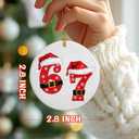2 x 67 Ornament | Six Seven Christmas Ornament | 2025 Funny Christmas Ornaments | Funny 67 Meme Ornament | Funny Xmas Gifts | Stocking Stuffers for Teens