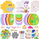Garma 312 PCS Easter Foam Stickers Crafts Kit for Kids, DIY Eggs Bunnies Chicks Carrot Easter Party Favors Basket Stuffers Classroom Activities
