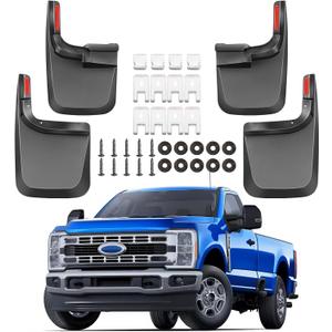 Front Rear Mud Flaps Splash Guards for Ford F-250 F-350/2017-2026 Mudflaps Mud Guard for Trucks 4PCS Set Black (w/o OEM Fender Flares) No Need to Drill Holes,Easy Install