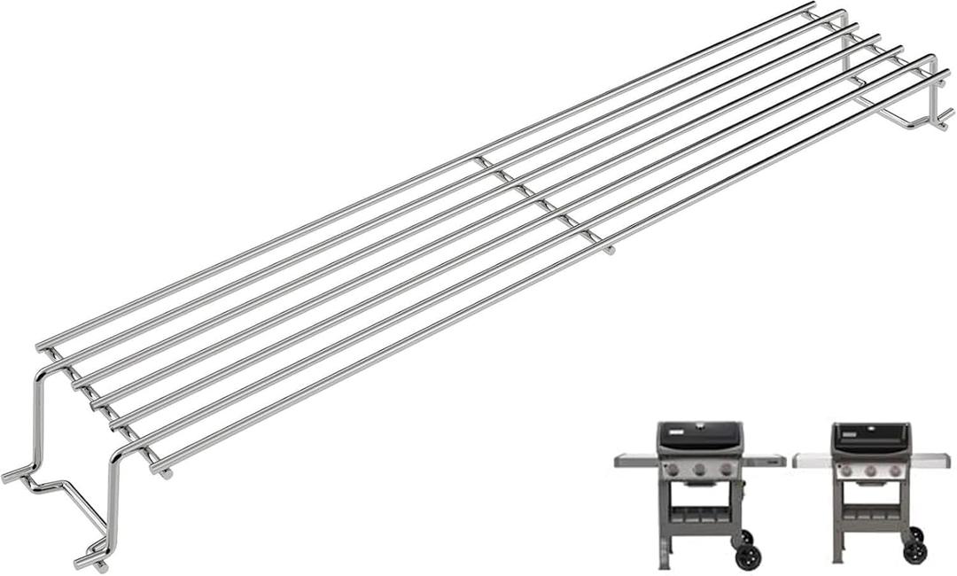 67027 Raised Warming Rack for Weber GS4 Spirit 2 Grill Parts GS4 Spirit II E310 E320 S310 S320 (2017 & Newer), Replacement Parts for Weber Spirit II 3 Burner Grills Accessories, Stainless Steel