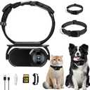 Cat Camera Collar,128GB Upgrade 360Rotating Cat Dog Collar Camera 1080P HD,Cat Collar Camera for Pet Supplies,Video Records Camera Indoor/Outdoor for Cats Dogs Gift - Black