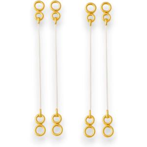 ACCESSHER Gold Plated Invisible Transparent Stretchable and Adjustable Lightweighted Elastic Heavy Earrings Support Ear Chains for Women (Pack of 4)