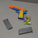 Classic Toy Gun Soft Bullet Blaster Pistol  Removable Magazine, Fun Slide Action, 20 Soft Bullets, Safety Orange, Kids Roleplay Ages 6+