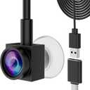 1080P Eye Contact Webcam Auto Focus with Suction Cup of Center Screen, Webcam with Noise-Cancelling Microphone for PC and Laptop,Plug & Play for Live Streaming Video Call Conference