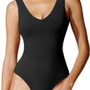 Bodysuits for Women Tummy Control V Neck Backless Bodysuit Tops Sleeveless Tank Top Body Suits for Women M