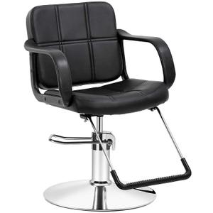 Artist hand Hydraulic Barber Chair Salon Chair for Hair Stylist Tattoo Chair Shampoo Salon Equipment, Solid Black 