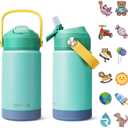 RAYMYLO Toddler Water Bottle Stainless Steel Insulated, 12 oz Kids Water Bottle for School Boys Girls, Toddler cups with Straw (Cold for 24 Hrs, Hot for 12 Hrs), Dishwasher Safe & BPA Free & Leakproof