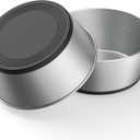 304 Stainless Steel Dog Bowls Set of 2, Anti Rust Metal & Non Slip Rubber Base, Heavy Duty Large Feeding Dishes, Food Grade BPA Free, Food and Water Bowl for Large Dogs (64oz, 8cup)