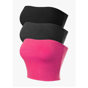 MixMatchy Women's Strapless Tube Tops Basic Bandeau Crop Sleeveless Backless Casual Sexy Going Out Tops Summer 2025, Size -Medium