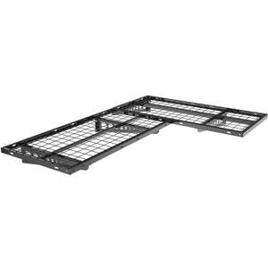 FLEXIMOUNTS 2 Pack 2x4ft Corner Wall Shelving Garage Storage Rack, 24x48 inch Floating Shelves, 440lbs Total Weight Capacity, Black