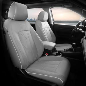 FREESOO HRV Seat Covers for Honda HRV LX 2016-2022 & HRV EXLEX 2016-2018,Faux Leather Car Seat Cover Full Set Waterproof - Grey