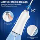 H2ofloss Water Dental Flosser Portable Dental Oral Irrigator with 5 Modes, 6 Replaceable Jet Tips, Rechargeable IPX7 Waterproof Teeth Cleaner for Home and Travel -300ml Detachable Reservoir (HF-6)