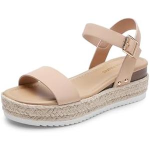 DREAM PAIRS Women's Platform Espadrilles Wedge Sandals, Comfortable Open Toe One Band Sandals for Women Dressy Casual Summer, Size 11 DREAM PAIRS Women's Platform Espadrilles Wedge Sandals, Comfortable Open Toe One Band Sandals for Women Dressy Casual Summer, Size 11