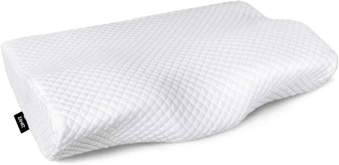Memory Foam Pillow for Neck Pain Relief, Adjustable Orthopedic Ergonomic Cervical Pillow for Sleeping with Washable Cover, Bed Pillows for Side, Back, Stomach Sleepers