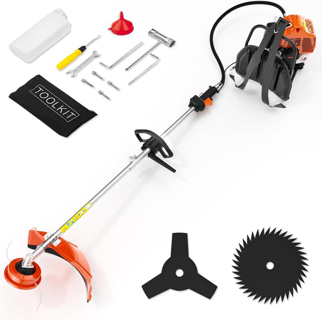 52cc 2-Stroke Weed Eater Gas Powered,3 in 1 Gas Brush Cutter,Gas String Trimmer and Gas Weed Wacker Trimmer for Weeds and Grass