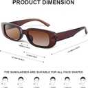JASPIN Rectangle Sunglasses for Women Men Trendy Y2k Retro 90s Sun Glasses UV Protection Cool Square Frame (Brown)