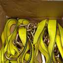 Fekuar 4Pcs 2" x 8' Truck Winch Tie Down Straps with RTJ Cluster Hook Heavy Duty Webbing Complete RTJ Strapes 3 Chain Link RTJ Cluster Hook Towing Truck Anchor Wrecker Tie Down