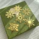 2 x Frozen Snowflake Cake Toppers,Acrylic Gold Winter Frozen Theme Cake Pick for Snowflake Happy Birthday Theme Christmas Kids Birthday Theme Party Supplies