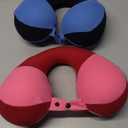 COOLBEBE Kids Travel Neck Pillow 2PCS Softly Double Support Neck Pillow for Car & Airplane, Traveling Gifts for Toddler & Children(Blue & Pink)