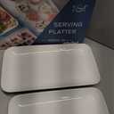 DELLING Large Serving Platter Set of 3, 16/14/12 Inch Porcelain Serving Trays for Party - White Ceramic Rectangular Platters for Entertaining, Appetizer Fruit Tray for Easter Bridal Shower Dinner