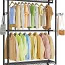 SONGMICS Heavy-Duty Clothes Rack, Portable Closet on Wheels, Garment Rack