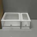 Yashong Desk Organizer Set, White & Clear Stackable Dustproof Storage Boxes for Desktop, Office, DIY Craft & Vertical Space Saving, Perfect for Makeup, Stationery, Jewelry Organization (10 drawer)
