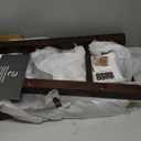 Linon Zeke Walnut Solid Wood Backless Round Counter Stool with 24 Inch Seat Height