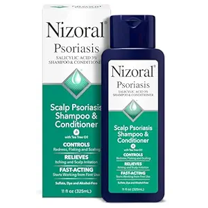 Nizoral Psoriasis Shampoo & Conditioner, 11 Oz, Gentle Scalp Treatment, Relieves Itching and Flaking, Redness and Scaling Effective Scalp Psoriasis Shampoo with Salicylic Acid and Tea Tree Oil