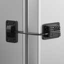 Refrigerator Lock, Heavy Duty Fridge Locks for Kids, Freezer Lock with Combination for Refrigerator Drawer Cabinet Safety, Easy to Install No Keys Needed Black