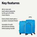 Amazon Basics 3-Piece Hardside Expandable Travel Luggage Set (21", 26", 30"), Scratch-Resistant Suitcases with Multi-directional Wheels, Carry-on and Checked Bags, Light Blue