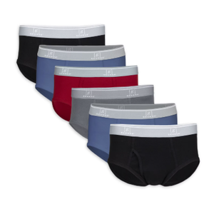 Hanes Men's Pack, MidRise Briefs, Stretch Cotton Underwear, Classic, (Pack of 6), Gray, Large