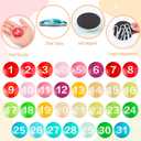 1-31 Magnetic Numbers Colored Glass Calendar Magnets for Whiteboard Dry Erase Board Fridge Schedule Refrigerator(Dark Color,0.98",Numbered)