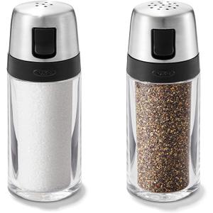 OXO Salt and Pepper Shaker Set, Clear, Stainless Steel