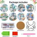 mrpwnle 8 Pack Diamond Art Coasters Kits - Gnomes Diamond Painting Coasters Kit Set with Holder Cork Pads, DIY Non Slip Coaster Craft Kits for Adults Beginners Ideal Gifts