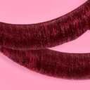 xo, Fetti Burgundy Fringe Banner - 4 ft | Bachelorette Decorations, Cute Birthday Photo Booth, Party Backdrop, Wine Bday Supplies