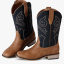 RLW Kids Cowboy Boots for Boys Girls Western Square Toe Youth Cowgirl Boots for Toddler Little Kid 4